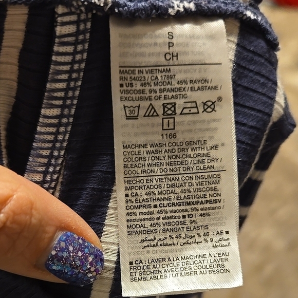 Old Navy Gray Blue White Striped Bralette Size Small - Picture 4 of 5